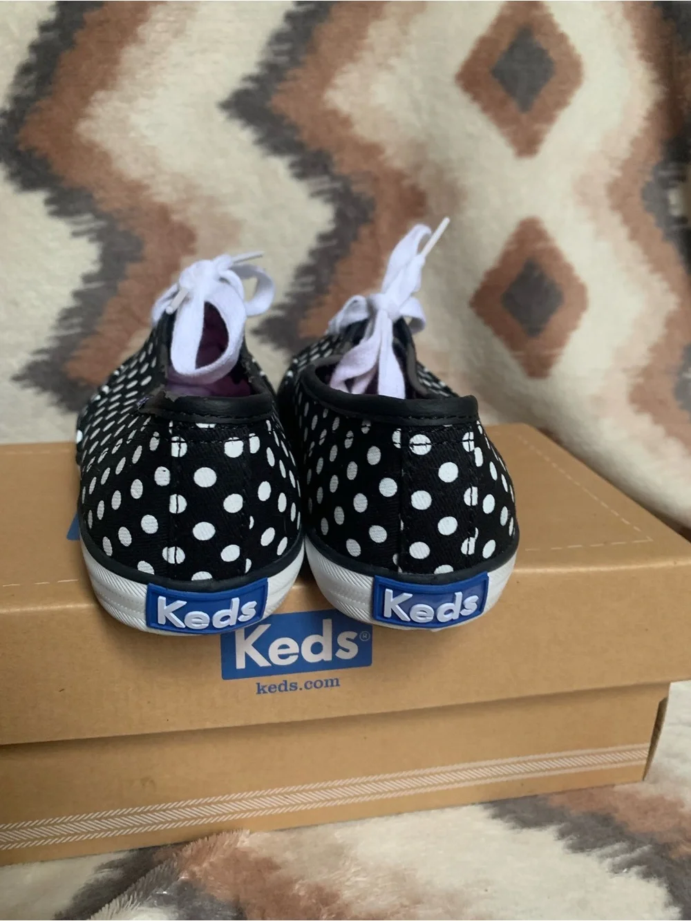 KEDS Itsy Weensy POLKA DOT Bikini Sneakers Comfort Shoes Black White size 6.5